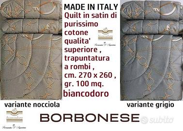 BORBONESE quilt trapuntine copriletti matrimoniali