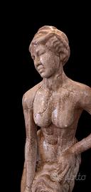 Coppia di statue francesi in stile Liberty