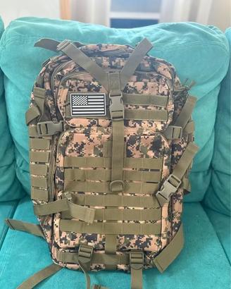 Zaino Tattico Militare 50L Nero viaggi trekking