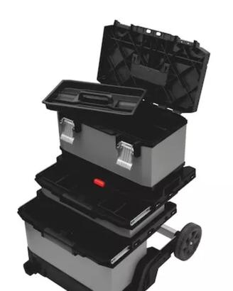 Trolley Porta Attrezzi Baule Carrello Valigia con 