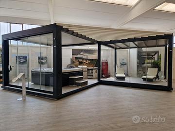 Pergola bioclimatica + Pergola con telo fisso