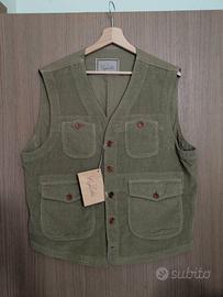 Gilet Capalbio quattro tasche velluto verde tg 52
