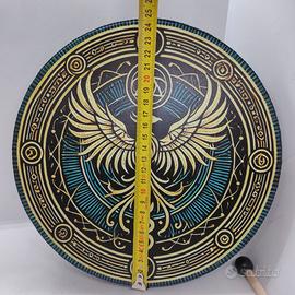 Tamburo sciamanico 25cm Fenice e Albero della Vita