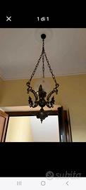 lampadario vintage con campana antico