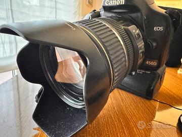 Reflex Canon 450D Kit obb + flash + battery pack
