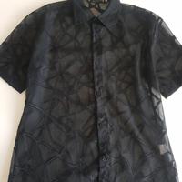 Camicia uomo nera trasparente L