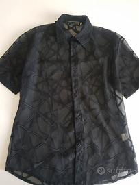 Camicia uomo nera trasparente L