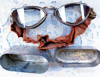 Occhiali da moto anni 30.  Perfetto stato.