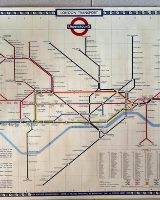Mappa vintage della metro di Londra