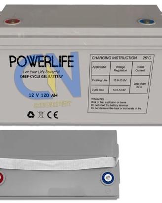 BATTERIA 120 AH 12V AGM GEL FOTOVOLTAICO PANNELLI 