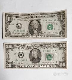 BANCONOTE DOLLARI + 1 ARGNTO (HALF DOLLAR 1964)