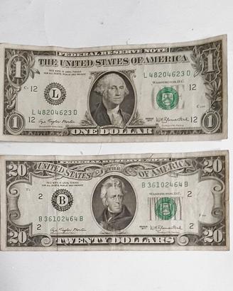 BANCONOTE DOLLARI + 1 ARGNTO (HALF DOLLAR 1964)