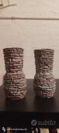 2 vasi in pietra fatti a mano