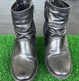 Stivaletti morbidi in pelle, neri, num 37