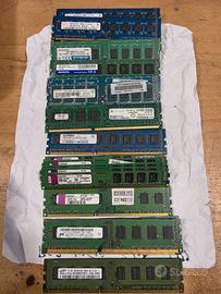 Lotto Ram DDR3 PC3-10600 1333Mhz 2Gb Marche Varie