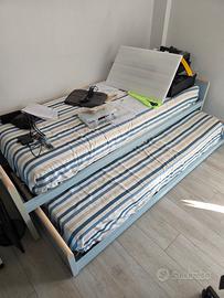 Letto singolo con secondo letto scorrevole