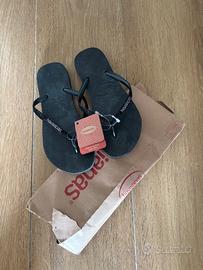 Havaianas SLIM GLITTER. Infradito da bagno - black