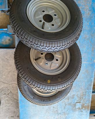 3 Ruote nuove  complete per carrello auto 
