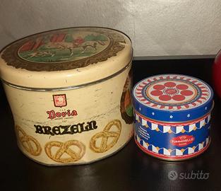 Lotto 2 scatole di latta vintage Doria Tumminello 