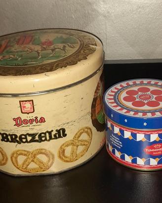 Lotto 2 scatole di latta vintage Doria Tumminello 