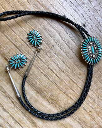 Bolo Tie Nativo Americano Originale-Charm Puntali