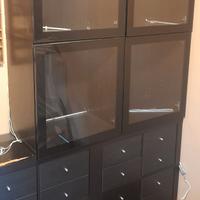 Vetrina cubo da parete o impilabile e cassettiere