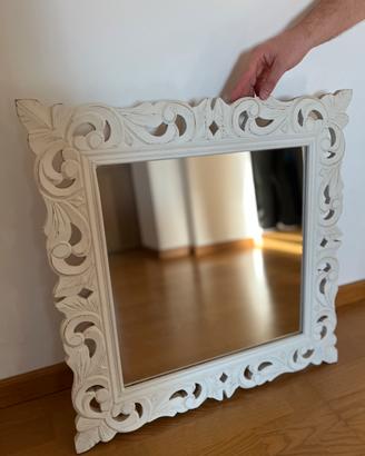 Specchio decorativo cornice intagliata in legno
