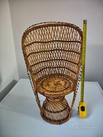 SEDIA IN VIMINI PER BAMBOLA