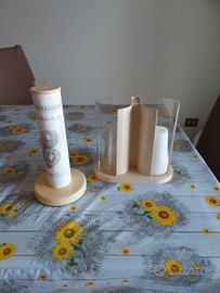 porta bicchieri e porta rotolo