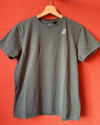 T-shirt verde militare K-Way originale