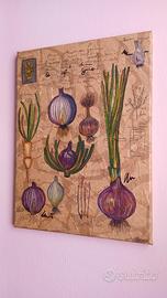 quadro artigianale arte di studio botanico cipolla