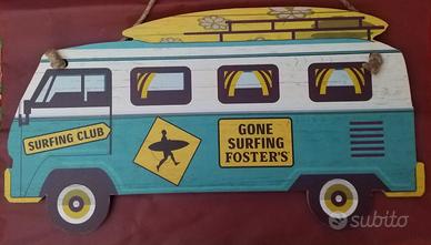 Cartello decorativo in legno Volkswagen T1 (Bulli)