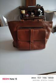 Borsone da viaggio,da donna, marrone.