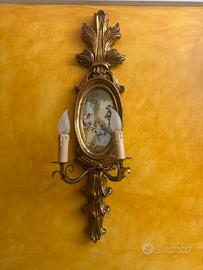 Applique Vintage in Legno Dorato Stile Luigi XVI