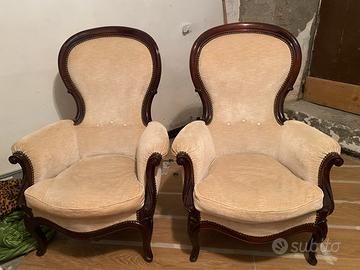 Coppia Poltroncine in velluto
