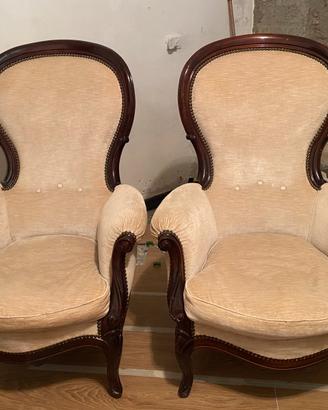 Coppia Poltroncine in velluto