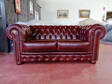 Chester 2 posti in vera pelle vintage vinaccio