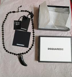 Collana Dsquared2 Crazy Jungle con corno, nuova. 