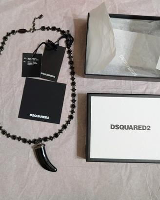 Collana Dsquared2 Crazy Jungle con corno, nuova. 