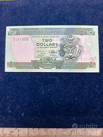 2 Dollari Isole Salomone FDS UNC numerazione obliq
