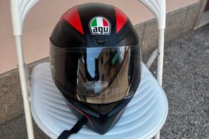 Casco Moto Integrale AGV Nero e Rosso