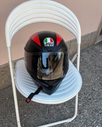 Casco Moto Integrale AGV Nero e Rosso