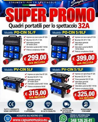 QUADRI PORTATILI PROFESSIONALI 32A