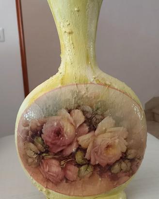 Vaso anfora in terracotta dipinta a mano 