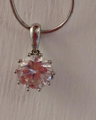 ciondolo in argento con zircone