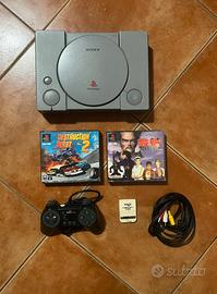 Console Sony PlayStation 1 PS1 + 2 Giochi e Cavi