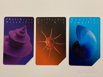 3 schede telefoniche Telecom gioielli del mare