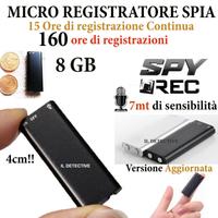 MICRO REGISTRATORE AUDIO VOCALE 8 gb GB SPY SPIA