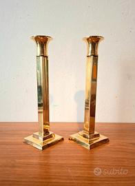 Coppia Candelieri Vintage in ottone