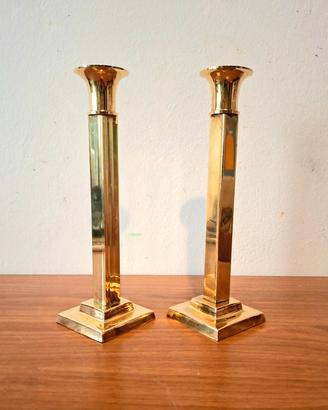Coppia Candelieri Vintage in ottone